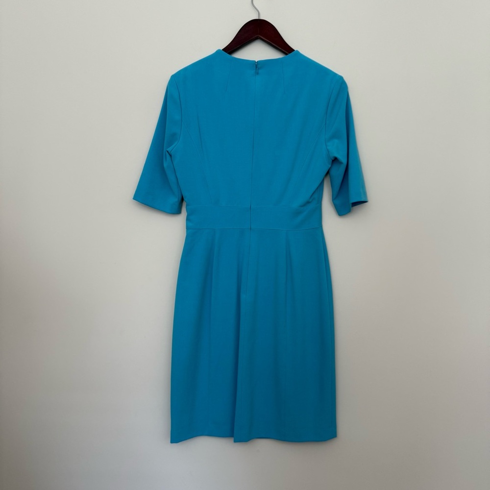 Tahari ASL Blue V-Neck Sheath Dress Midi Work - Picture 5 of 13